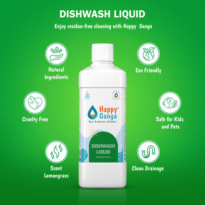 500 ML - Happy Ganga Dishwash Liquid - 100% Natural